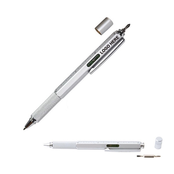 Plastic Level Pen Or Stylus Pen With Ruler And Screwdriver - Image 1