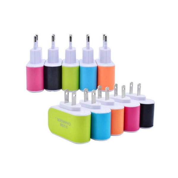 Colorful 3.1A 3 USB Ports Travel Charger - Image 2