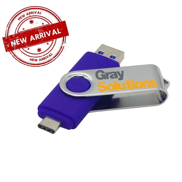 USB Multi-port Type C Flash Drive Rotating Swivel USB Drive - Image 1