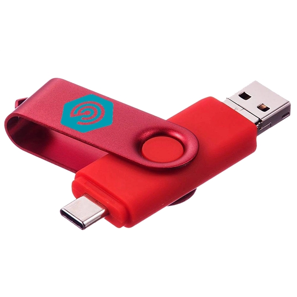 USB Multi-port Type C Flash Drive Rotating Swivel USB Drive - Image 3