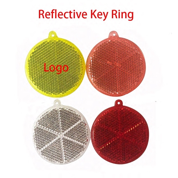 2" Reflective Key Ring Round Shape - Image 1