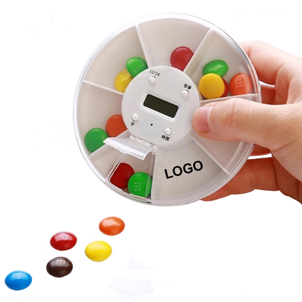 Circular Electronic Timing Pill Case - Image 1