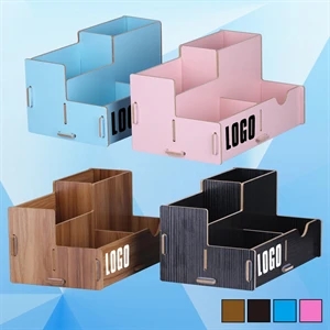 Wooden Desk Organizer Box