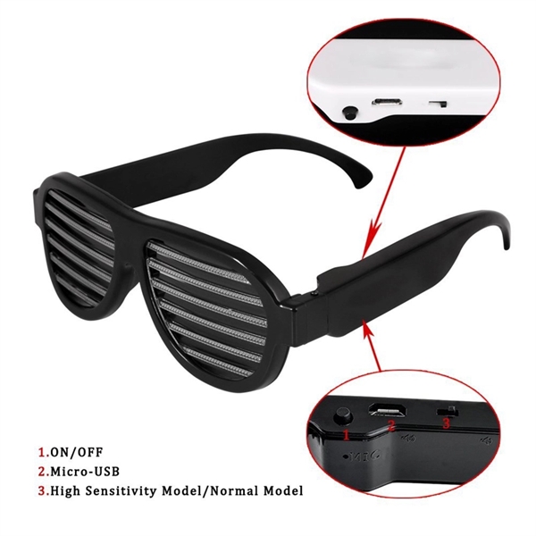 Music& Sound-Activated LED Light Party Sunglasses - Image 2