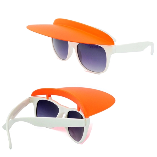 Two-Tone Plastic Visor Sunglasses - Image 2