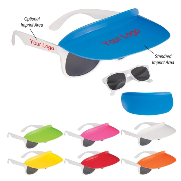 Two-Tone Plastic Visor Sunglasses - Image 1