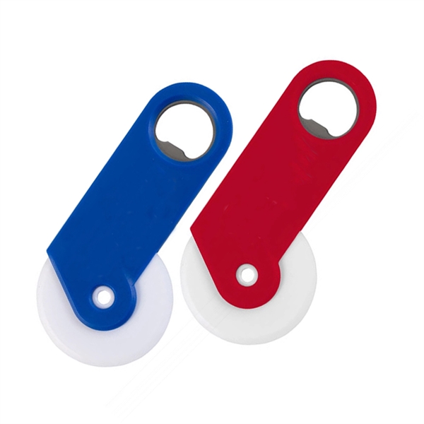 Plastic Pizza Cutter With Bottle Opener - Image 2