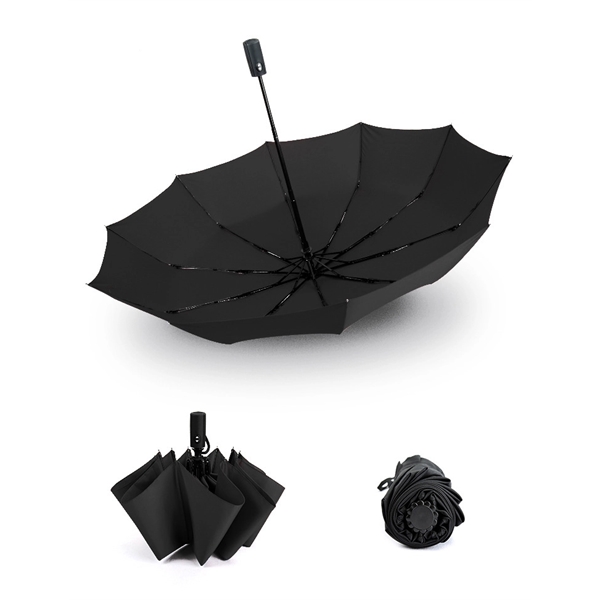 Windproof Travel Umbrella Compact Automatic Open Close - Image 1
