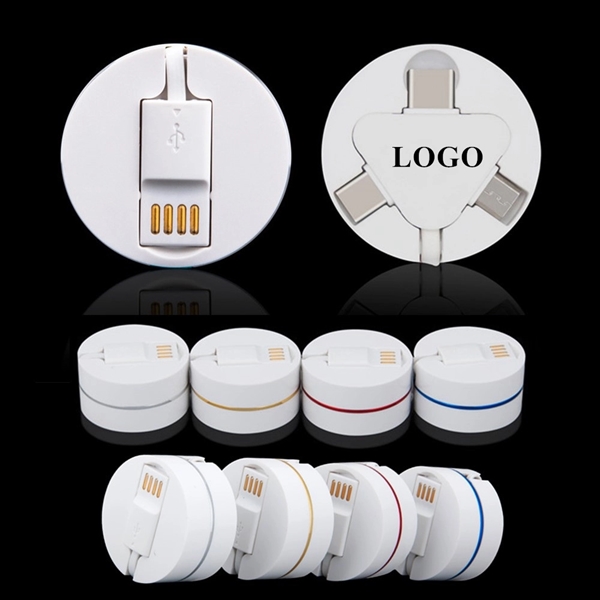 3 In 1 Retractable Charging Cable Case Shape - Image 1