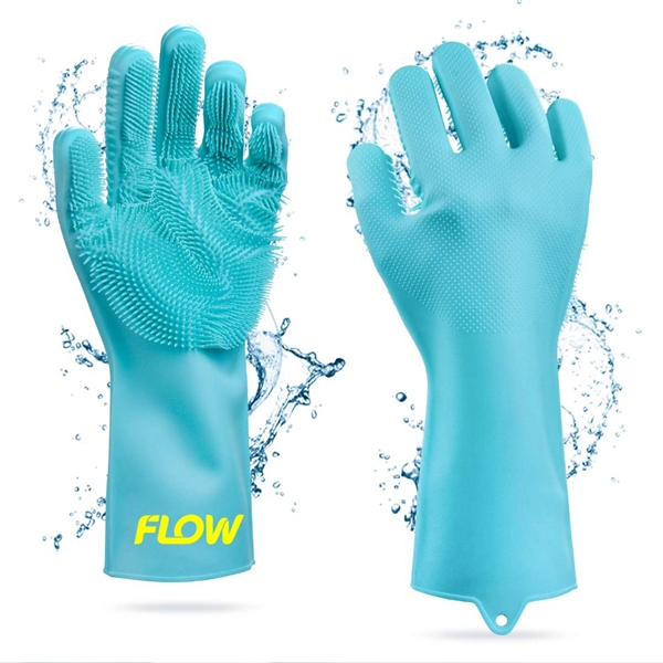 Magic Silicone Gloves with Wash Scrubber - Image 1