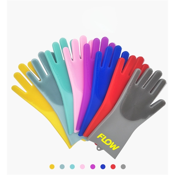 Magic Silicone Gloves with Wash Scrubber - Image 2