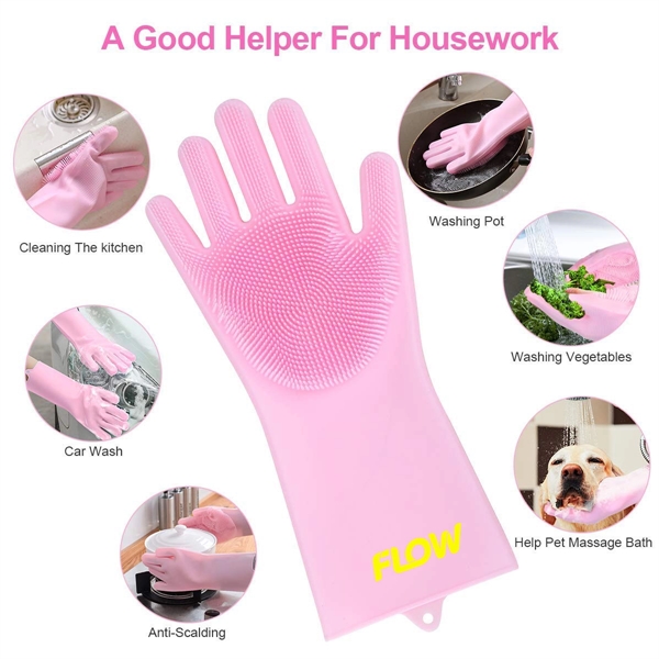 Magic Silicone Gloves with Wash Scrubber - Image 3