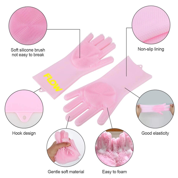 Magic Silicone Gloves with Wash Scrubber - Image 5