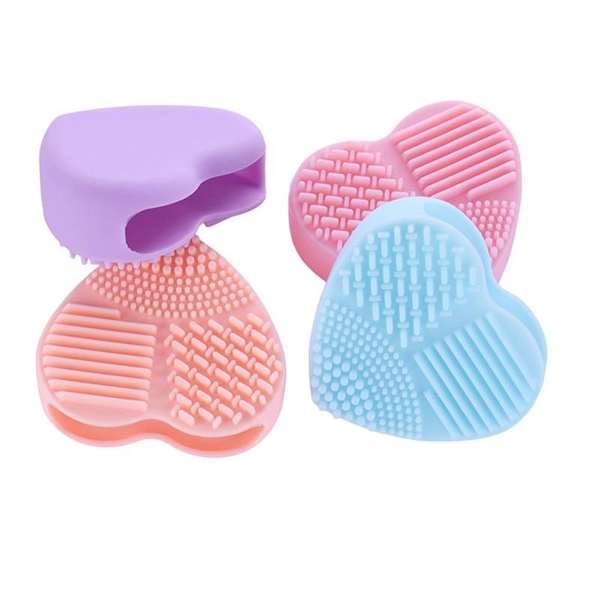 Beauty Soft Heart-shaped Silicone Cosmetic Brush Clearnerl - Image 2