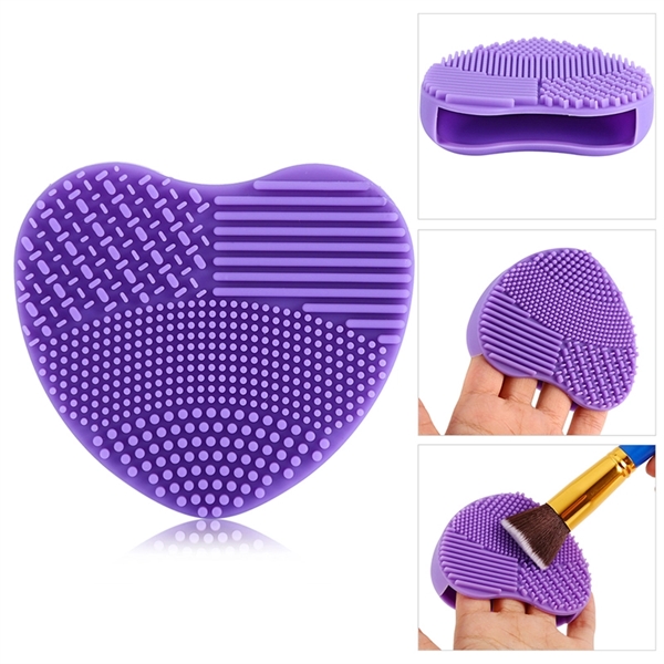 Beauty Soft Heart-shaped Silicone Cosmetic Brush Clearnerl - Image 3