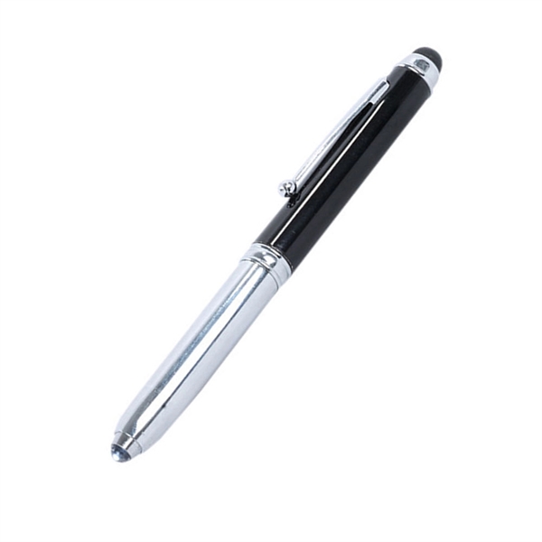Three In One Stylus Metal Pen With Flashlight - Image 4