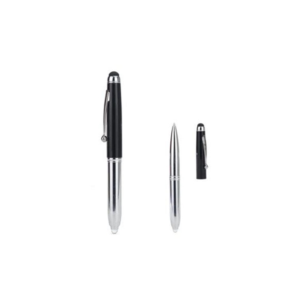 Three In One Stylus Metal Pen With Flashlight - Image 5