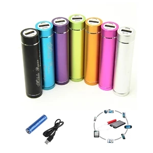 Aluminum Metal Cylinder Portable Power Charger With Volume 2
