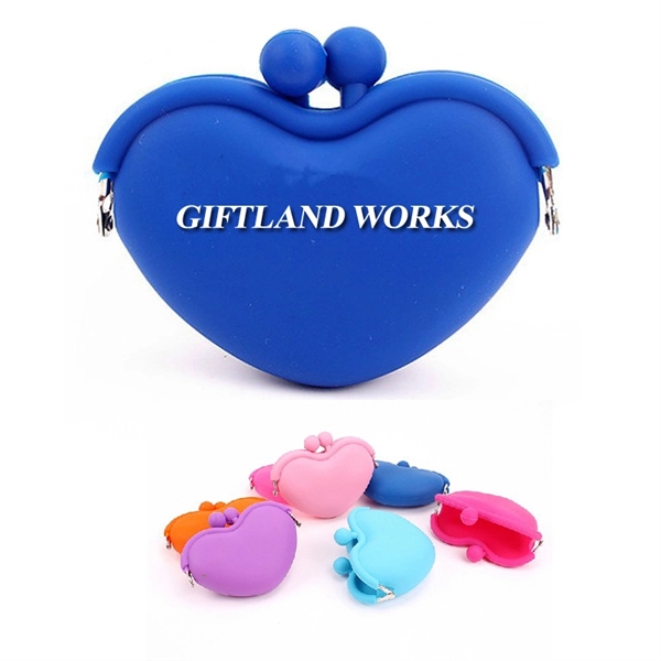Heart Shape Silicone Purse Or Pocket Purse Pouch - Image 1