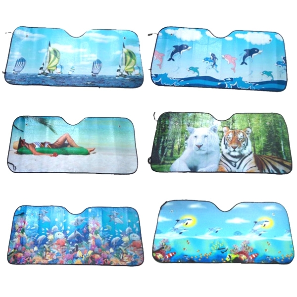 Full Color Imprint Collapsible Front Car Sunshade - Image 2