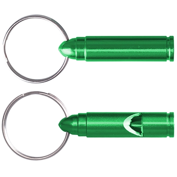 Bullet Shaped Whistle with Key Ring - Image 3