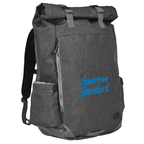 Roll-Top Canvas Backpack, Personalised Backpack, Custom Logo - Image 1