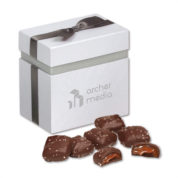 Chocolate Sea Salt Caramels in Elegant Treats Gift Box - Image 1