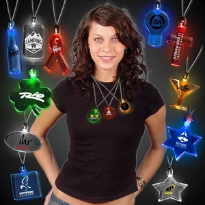 LED Acrylic Pendant Necklace - Assorted Styles & Colors