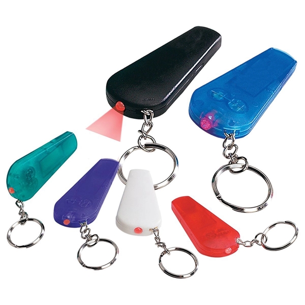Plastic Emergency LED Whistle With Red LED Light And Keychai - Image 3