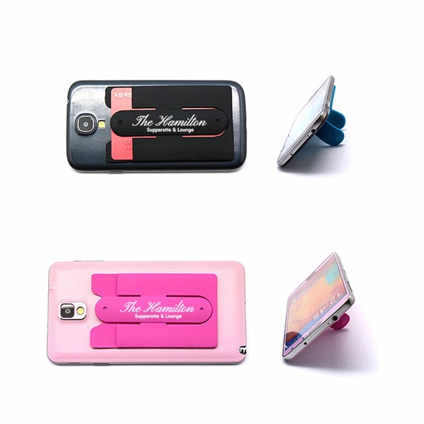 Silicon Cards Holder with Cell Phone Stand - Image 2