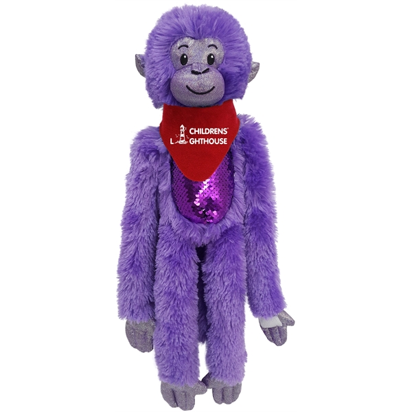 21" Purple Spider Monkey with Sequins - Image 1