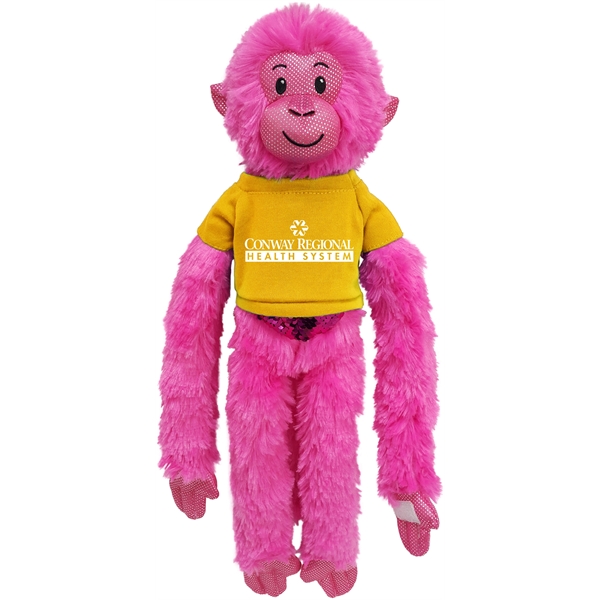 21" Hot Pink Spider Monkey with Sequins - Image 1