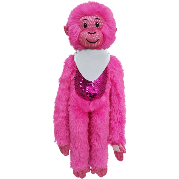21" Hot Pink Spider Monkey with Sequins - Image 2