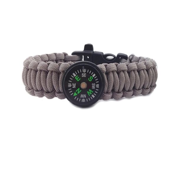 Compass Paracord Bracelet With Whistle - Image 2