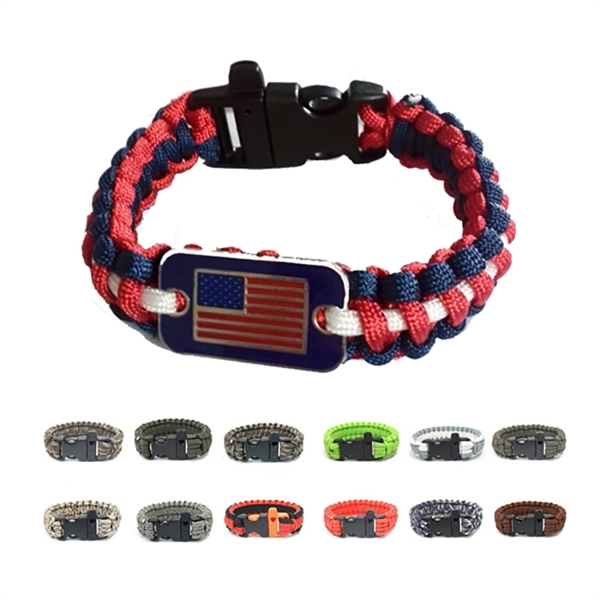 Paracord Bracelet With Dog Tag And Whistle - Image 2