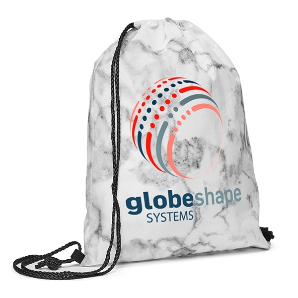 Marble Non-Woven Drawstring Backpack - Image 1