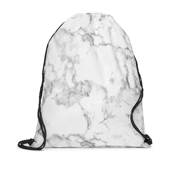 Marble Non-Woven Drawstring Backpack - Image 2