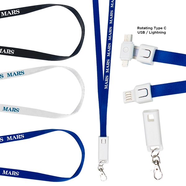 3-in-1 USB Charging Cable Lanyard - Image 1