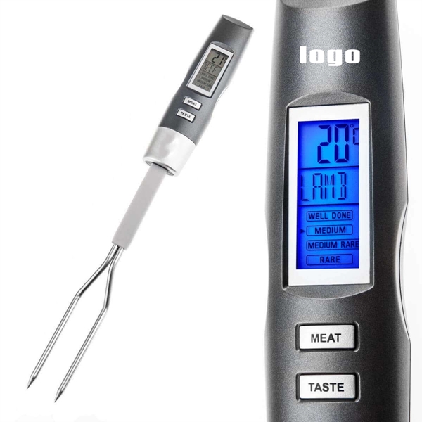 Digital BBQ Food Thermometer With Fork - Image 1