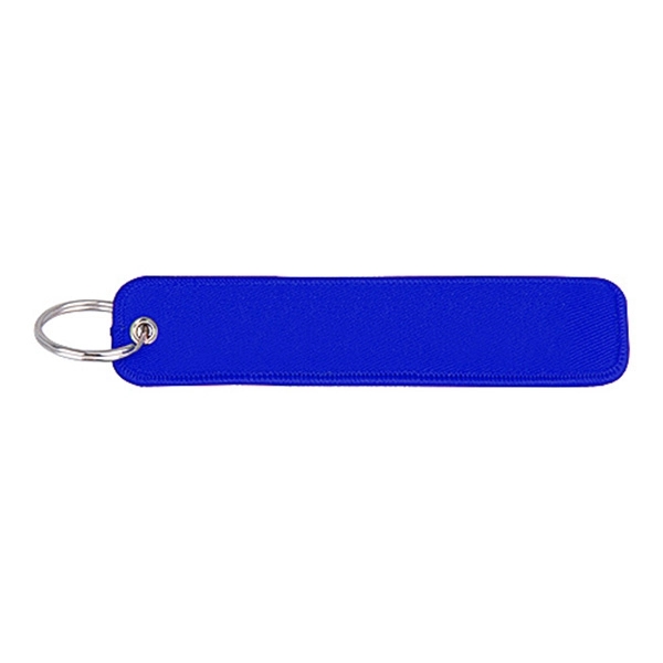 5 1/2'' x 1 1/4'' Fabric Embroidered Keychain - Image 2