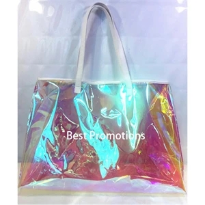 Holographic Shopping Travel Beach Tote Bag