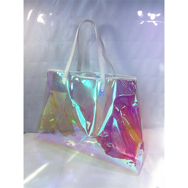 Holographic Shopping Travel Beach Tote Bag - Image 2