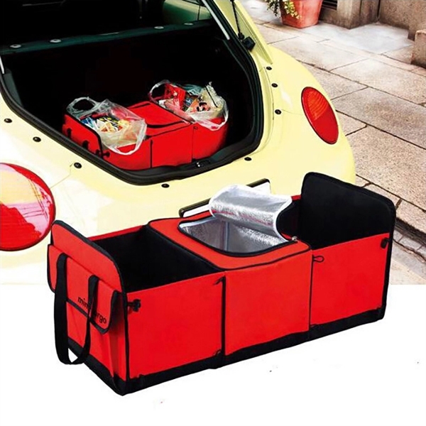 Foldable Auto Car Trunk Organizer With Cooler - Image 2