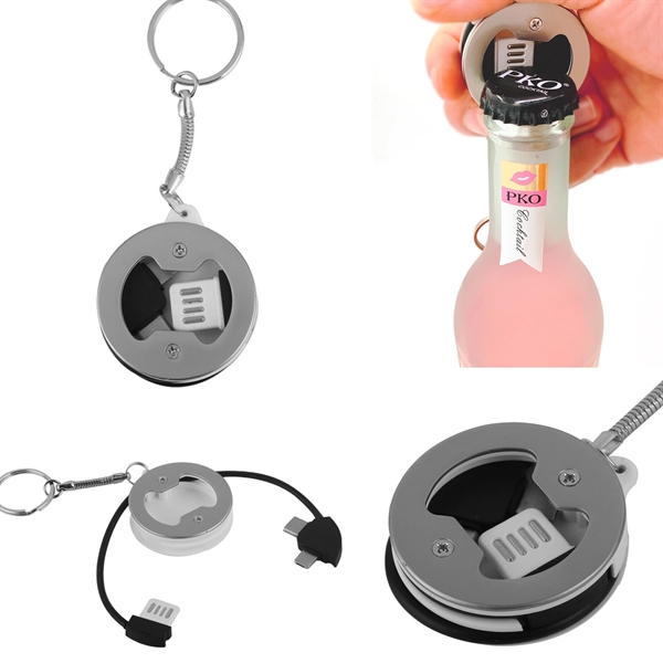 Bottle Opener Keychain USB Charger Cable - Image 2
