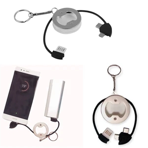 Bottle Opener Keychain USB Charger Cable