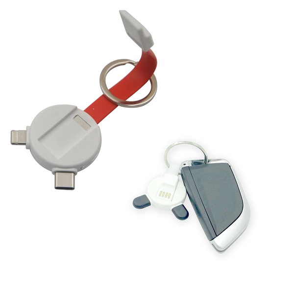 3 in 1 Magnetic Keychain USB Charging Cable - Image 2