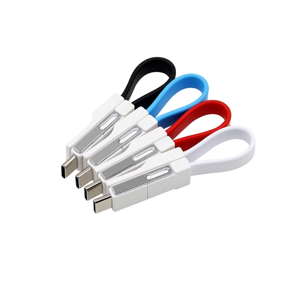 3 in 1 Short Magnetic Keyring Charging Cable - Image 2