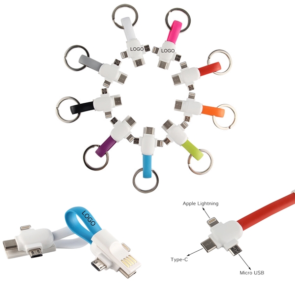 3 in 1 Cross Keychaing Charging Cable - Image 1