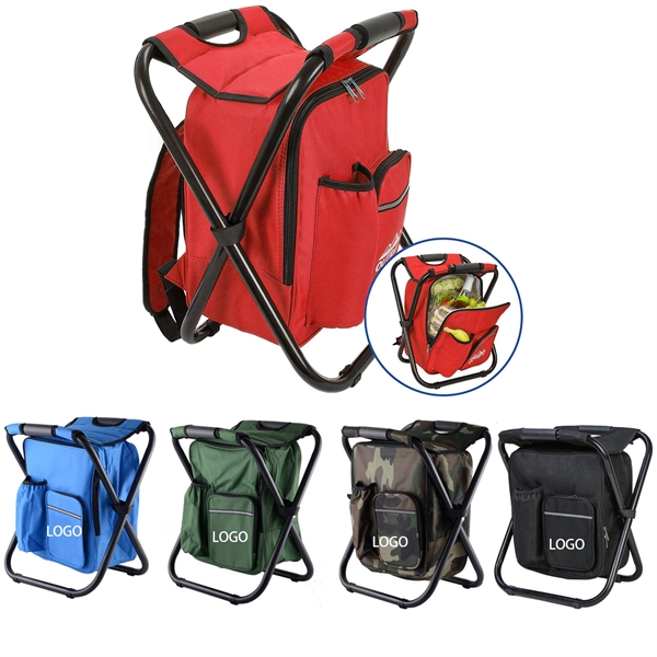 Portable Camping Folding Cooler Chair Backpack - Image 1
