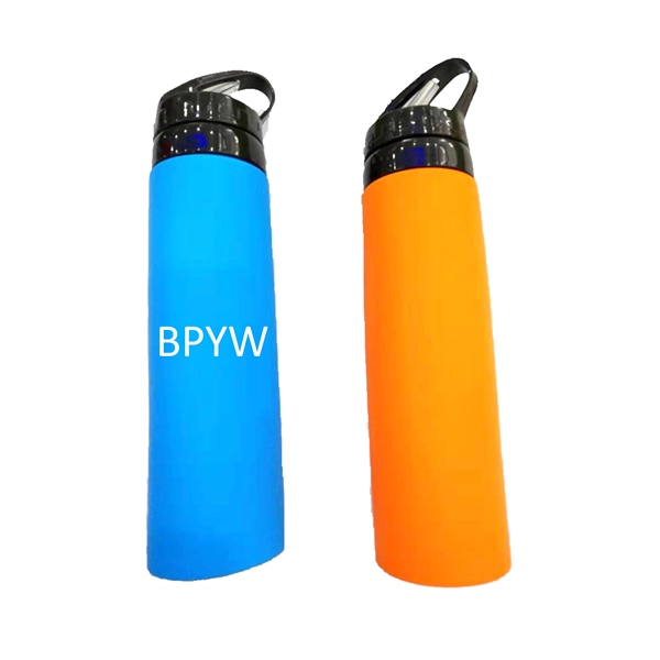 Silicone Outdoor collapsible folding sport water bottle - Image 2